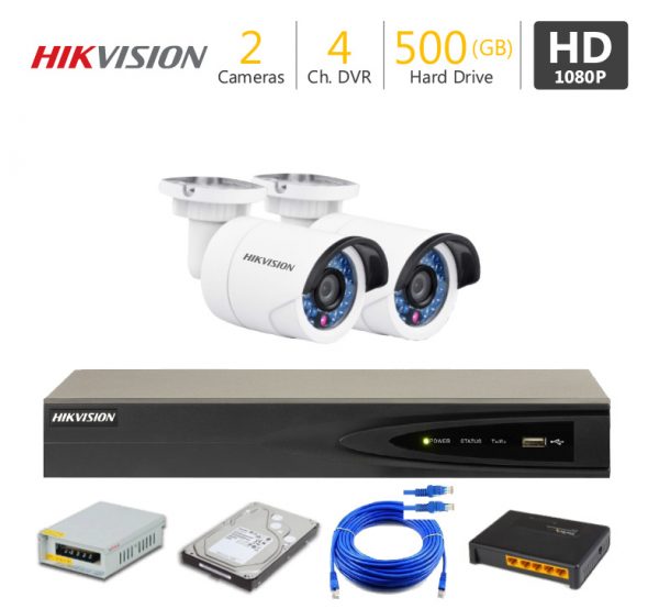 CCTV camera-price-in Lahore-Pakistan-2 FHD-Hikvision-CCTV-Cameras Package-securityexperts