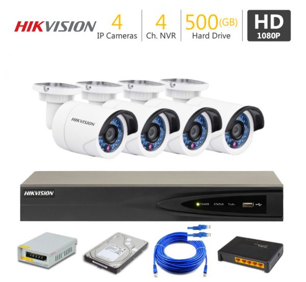 Hikvision CCTV camera-price-in Lahore-Pakistan-4 IP CCTV-Cameras Package-securityexperts.pk